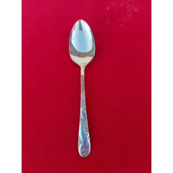 7 Oneida Community Plate Bridal Wreath 1950 Teaspoons Silverplate - Picture 3 of 3